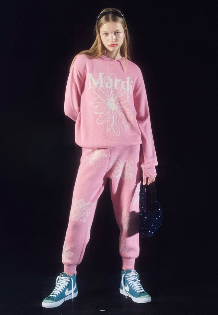 Cotton Pullover FlowerMardi Pink Ivory