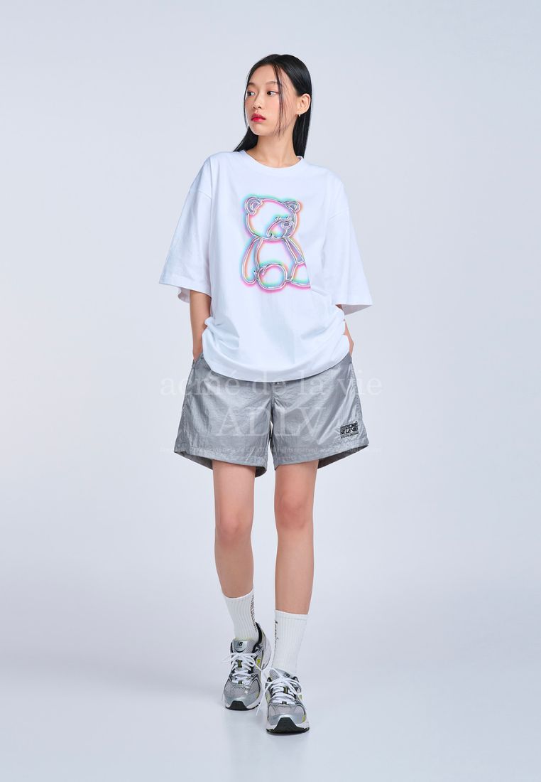 Metal Line Bear Short Sleeve T-Shirt White
