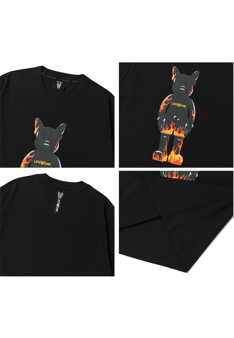 Flame Figure T-Shirt Black