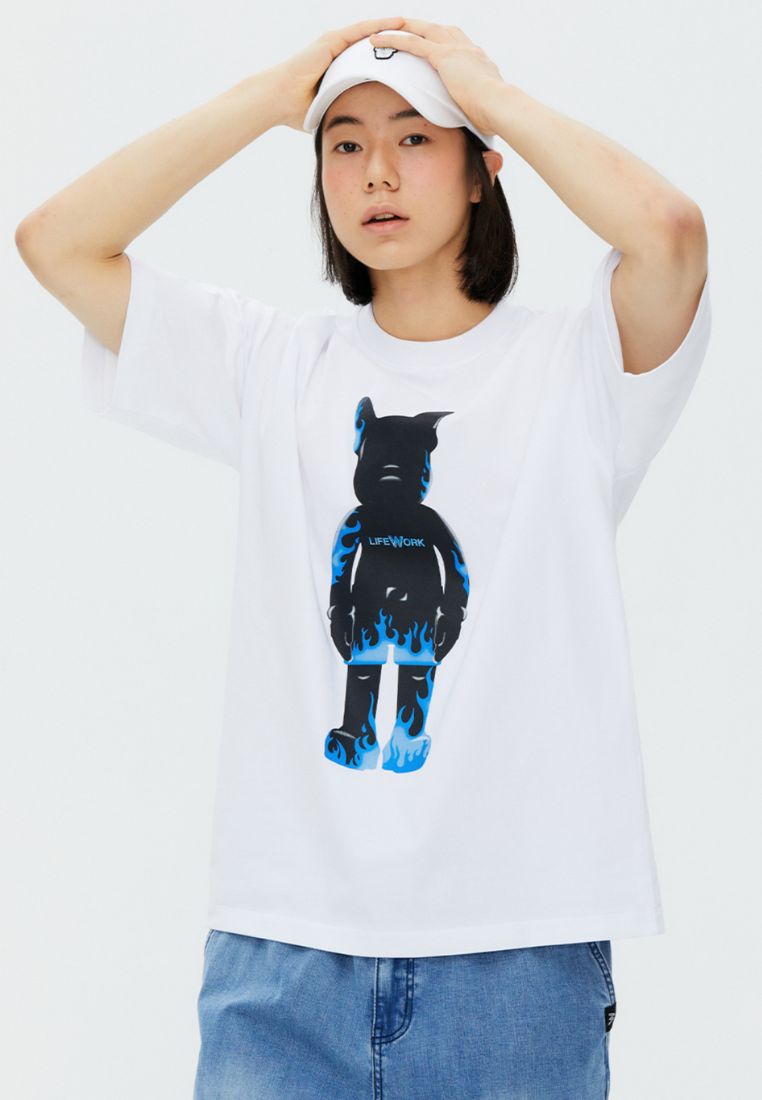 Flame Figure T-Shirt White