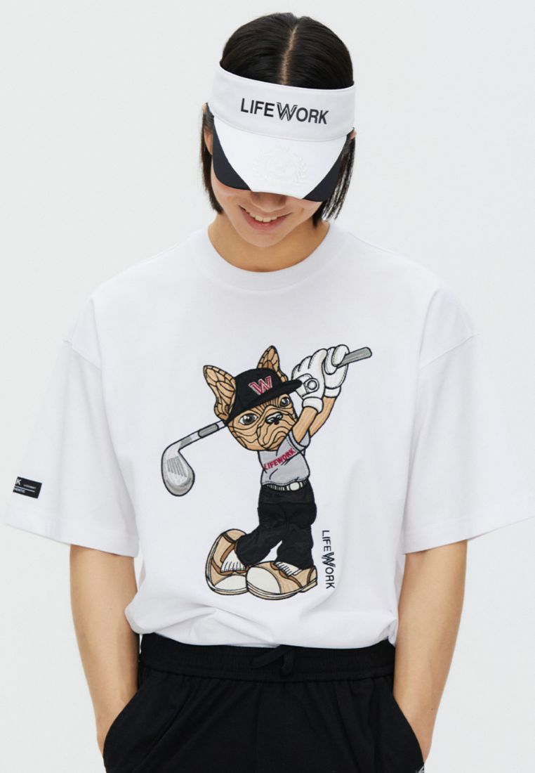 Golf Hip Dog T-Shirt White
