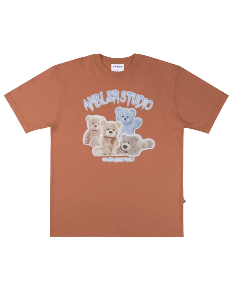 Overfit T-Shirt Bear World Brown