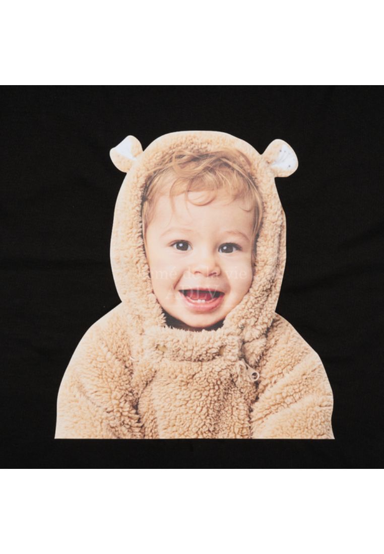 Baby Face Short Sleeve T-Shirt Black Bear Doll