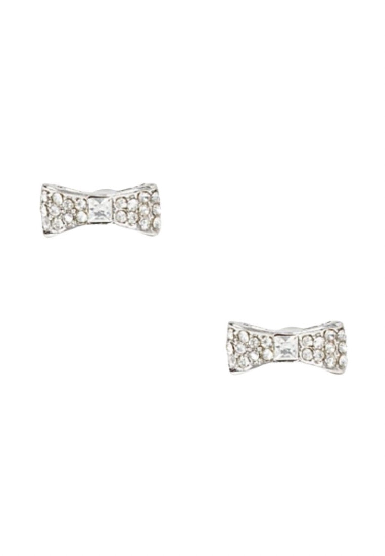 Ready Set Bow Pave Bow Studs Silver