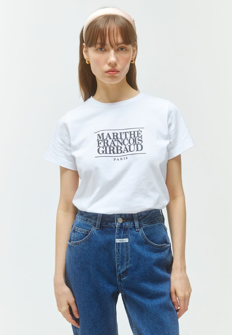 W Classic Logo Tee White