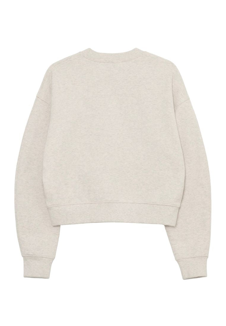 W Classic Logo Crop Sweatshirt Oatmeal