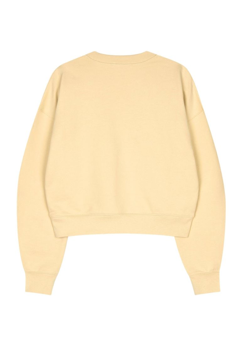 W Classic Logo Crop Sweatshirt Light Yellow