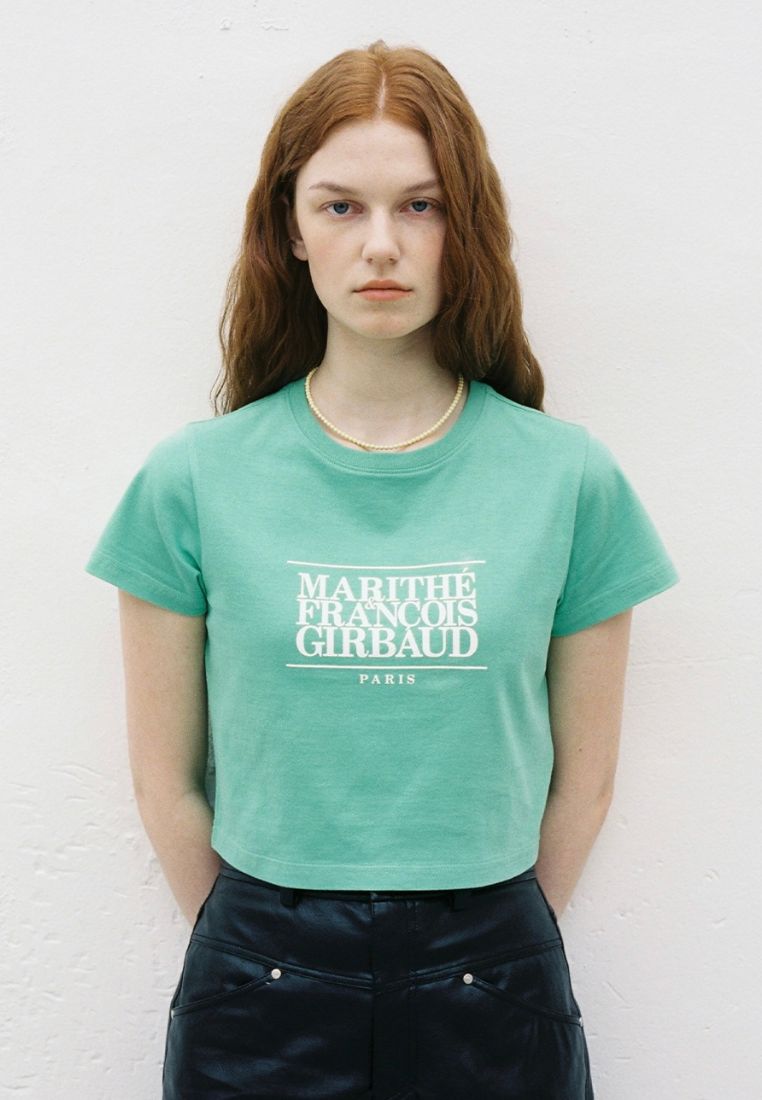 W Classic Logo Crop Tee Green