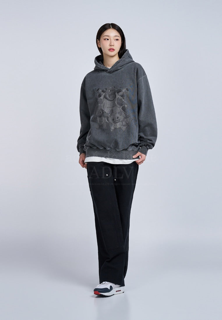 Pokémon KKOBUGI EVOLUTION Pigment Hoodie Charcoal