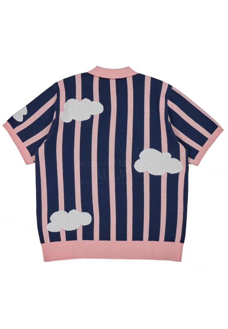 Cloud Logo Short Sleeve Knit Navy