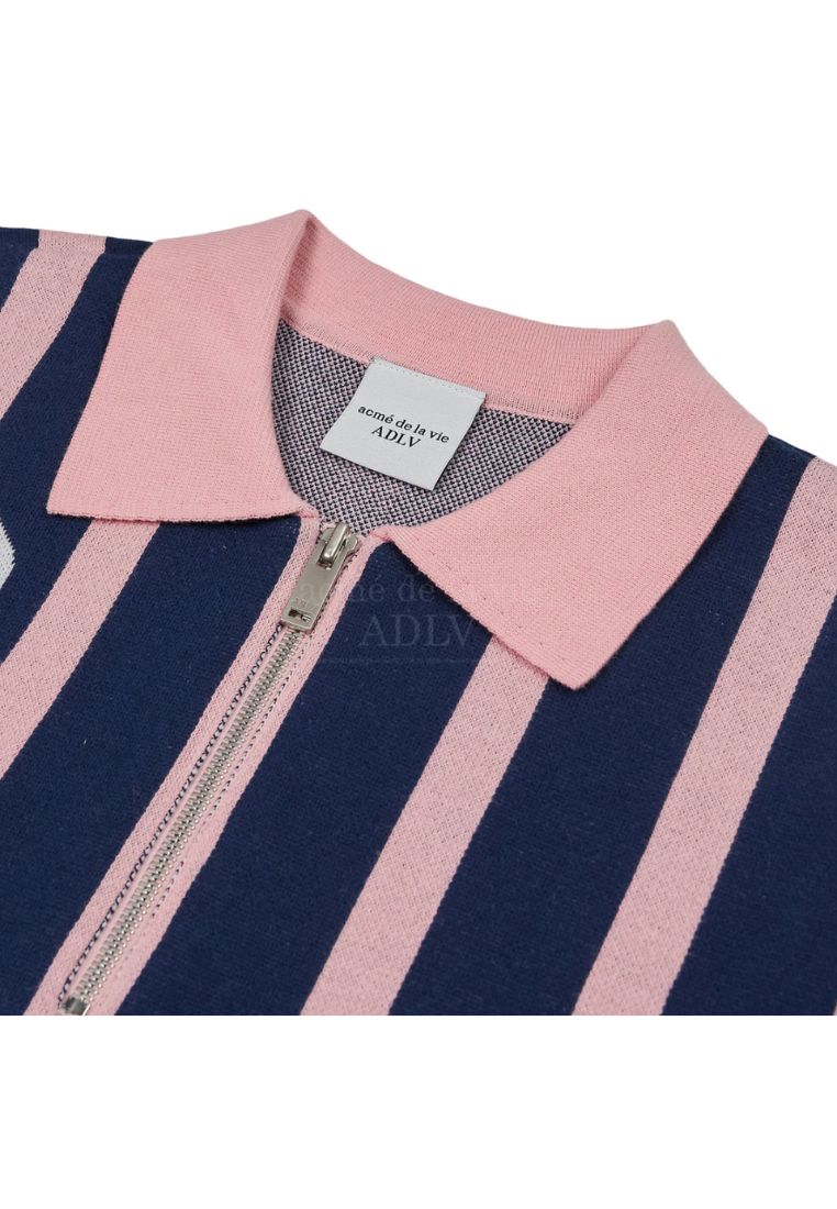 Cloud Logo Short Sleeve Knit Navy