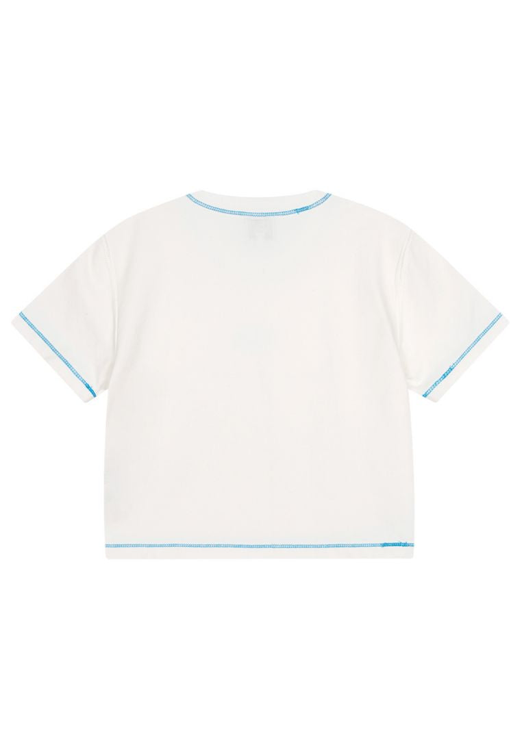 W Classic Logo Baby Crop White