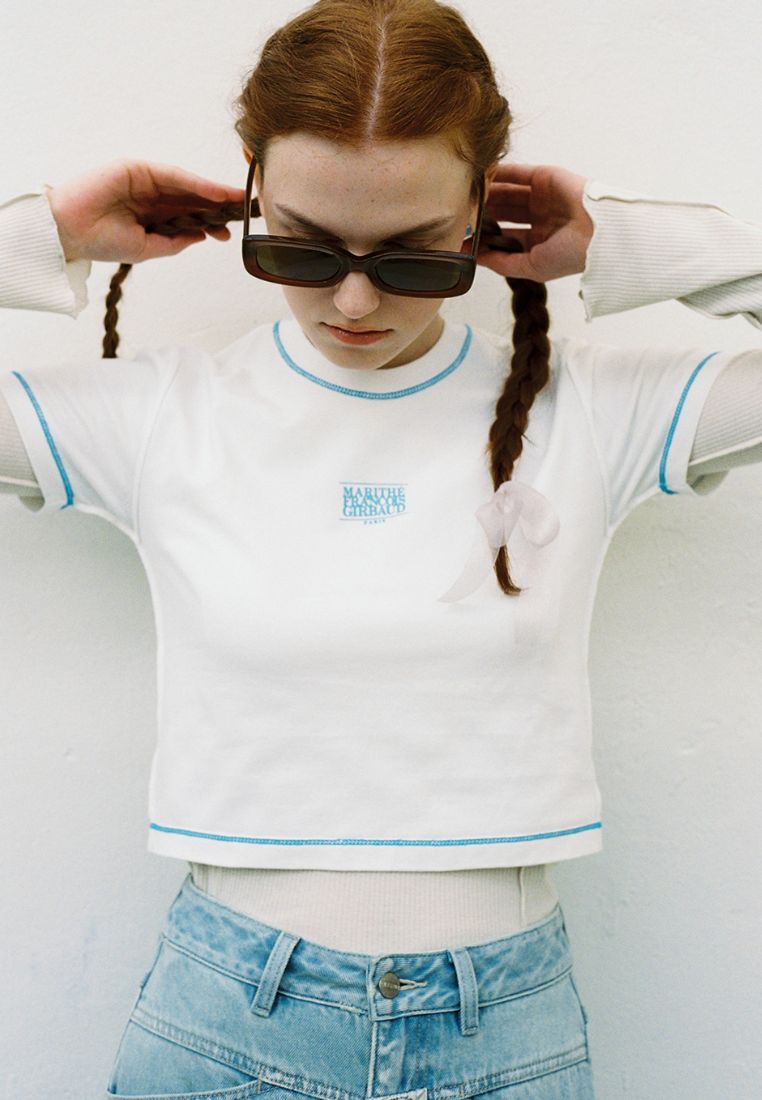 W Classic Logo Baby Crop White