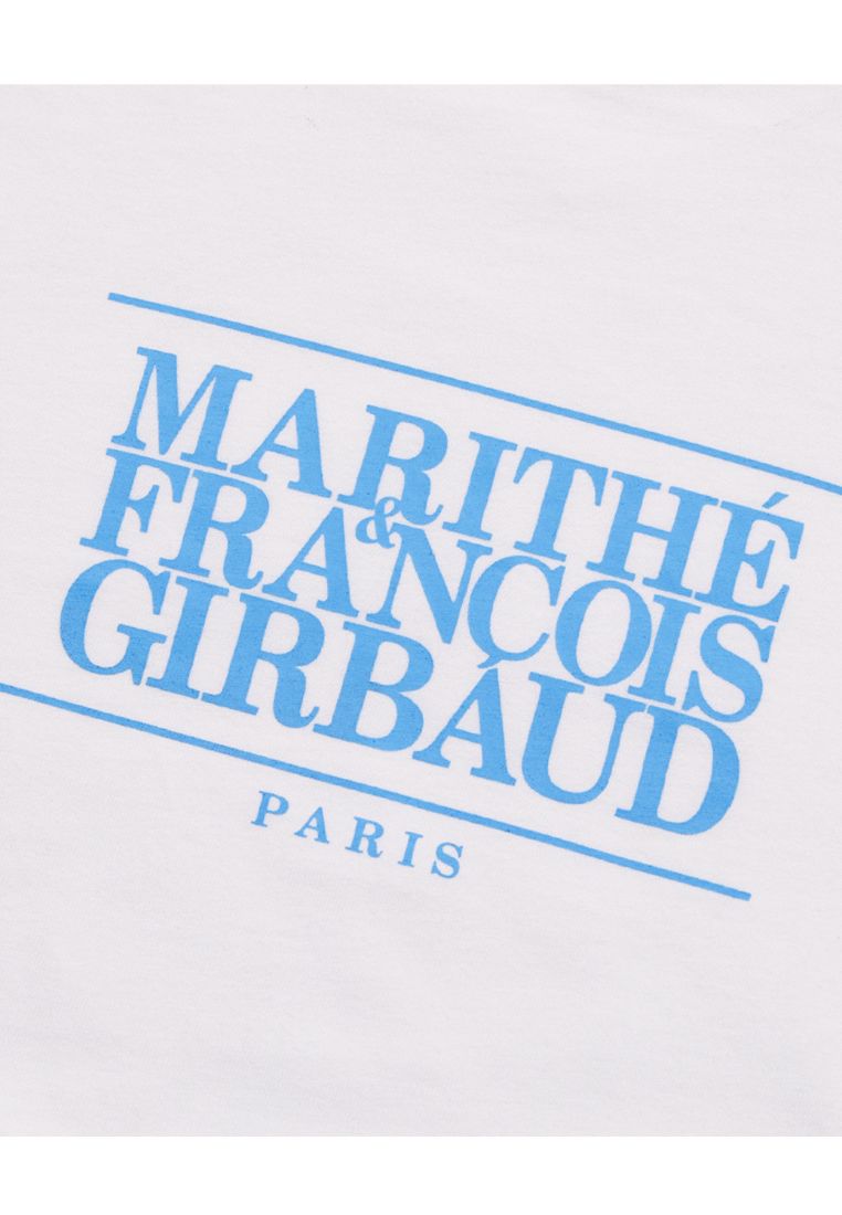 W Classic Logo Tee White/Sky Blue