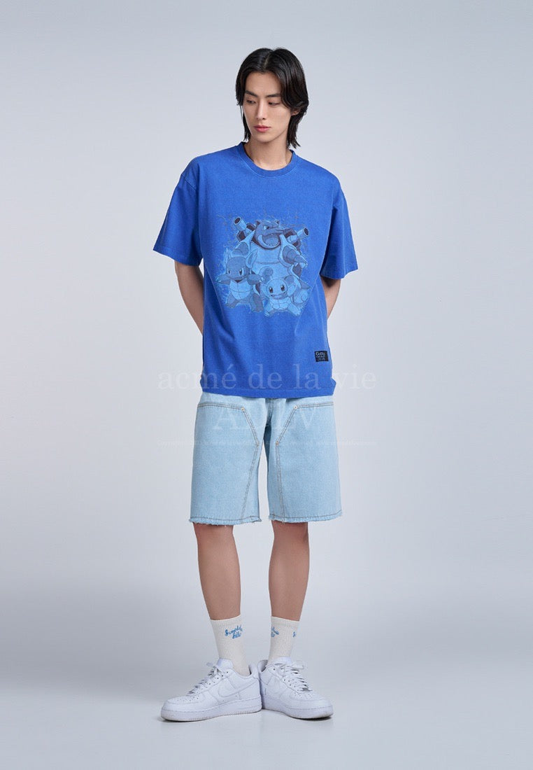 Pokémon KKOBUGI EVOLUTION PIGMENT Short Sleeve T-Shirt Blue