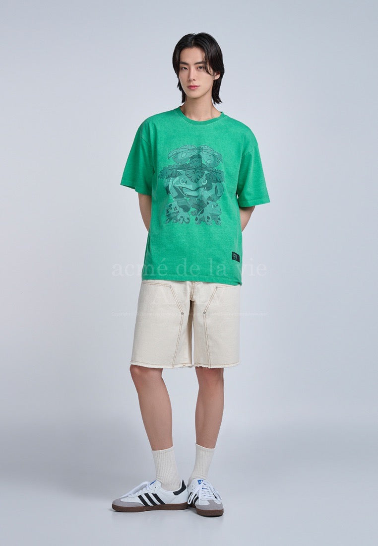 Pokémon ISANGHAESSI EVOLUTION PIGMENT Short Sleeve T-Shirt Green
