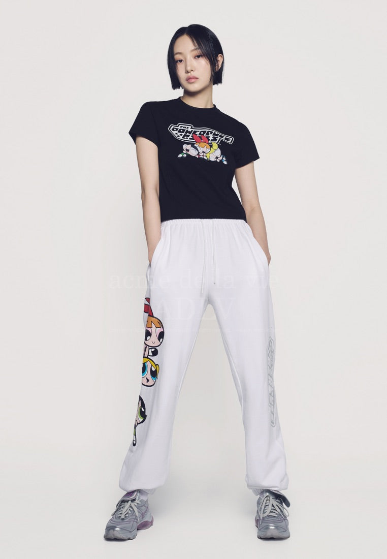The Powerpuff Girls x Acmedelavie Logo Crop T-Shirts Black