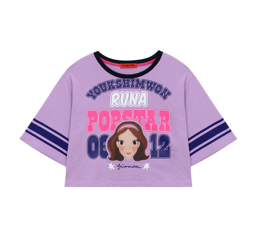 Pop Star Semi Crop T-Shirt F Luna