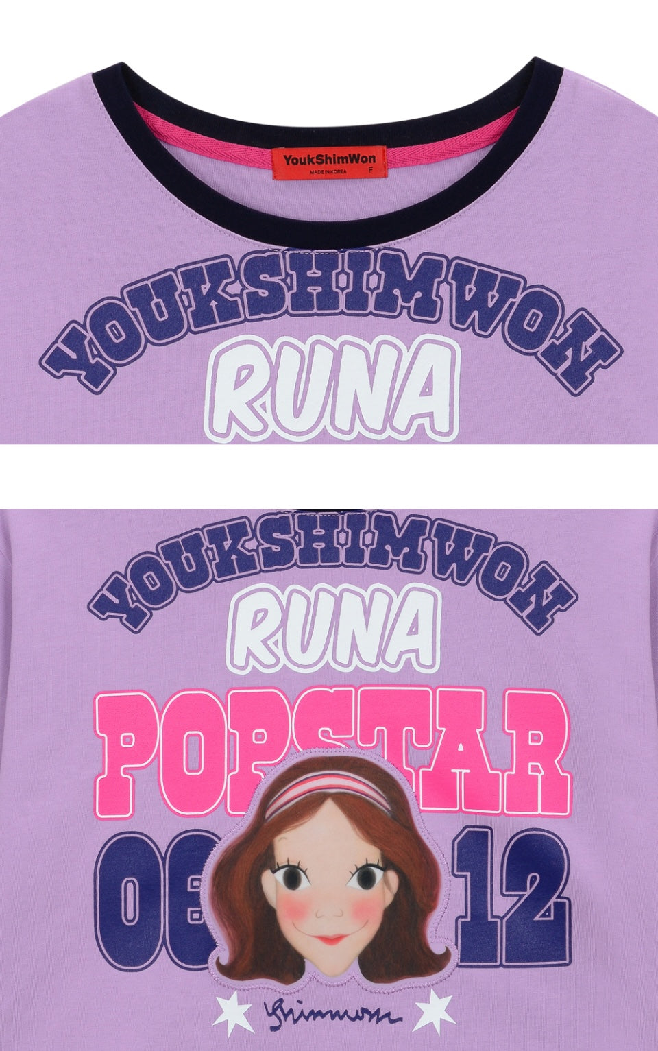 Pop Star Semi Crop T-Shirt F Luna