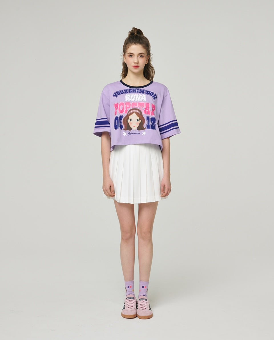 Pop Star Semi Crop T-Shirt F Luna
