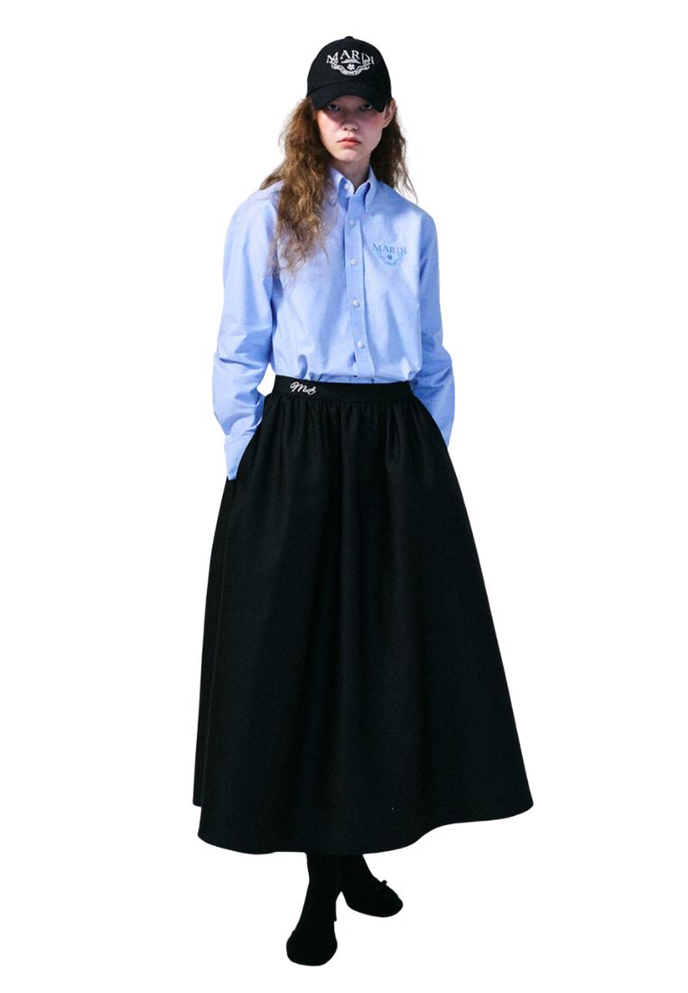 Volume Maxi Skirt Crape Black Ivory