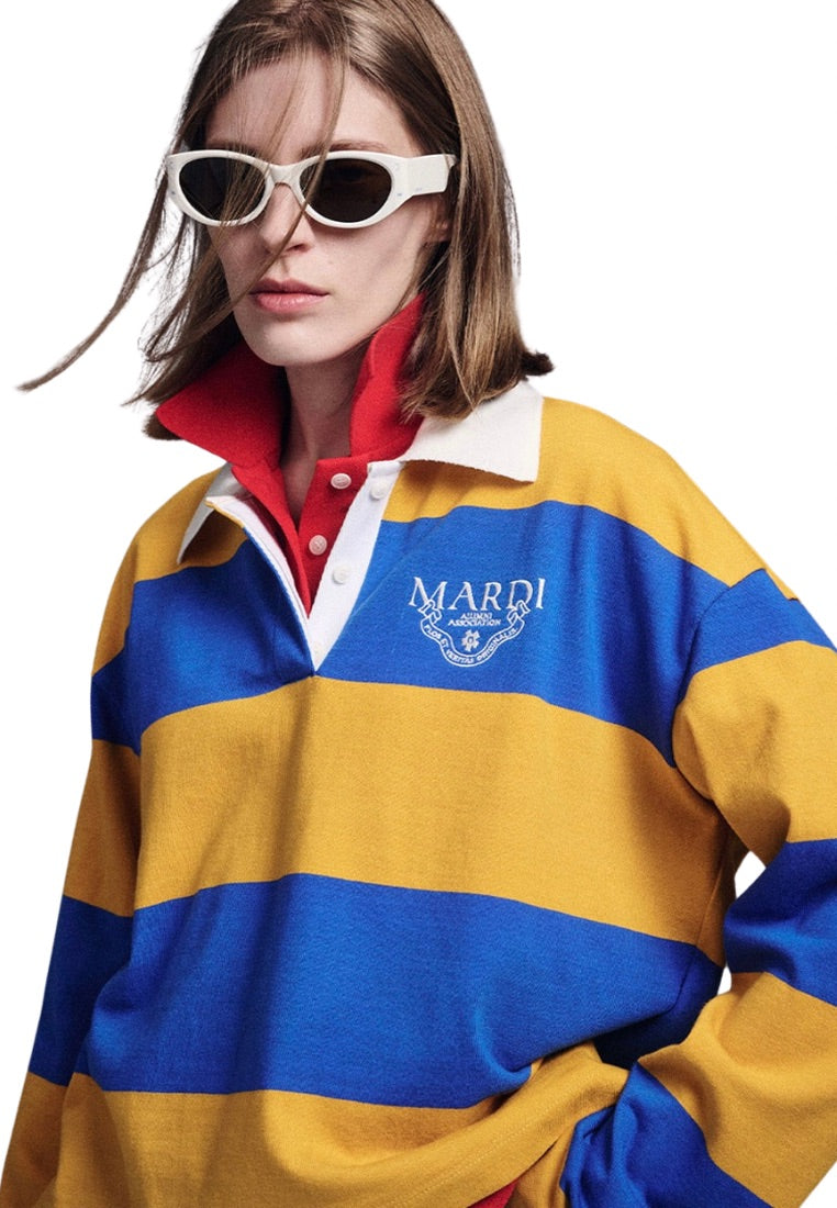 Rugby Shirt Stripe Alumni Classique Mustard Blue