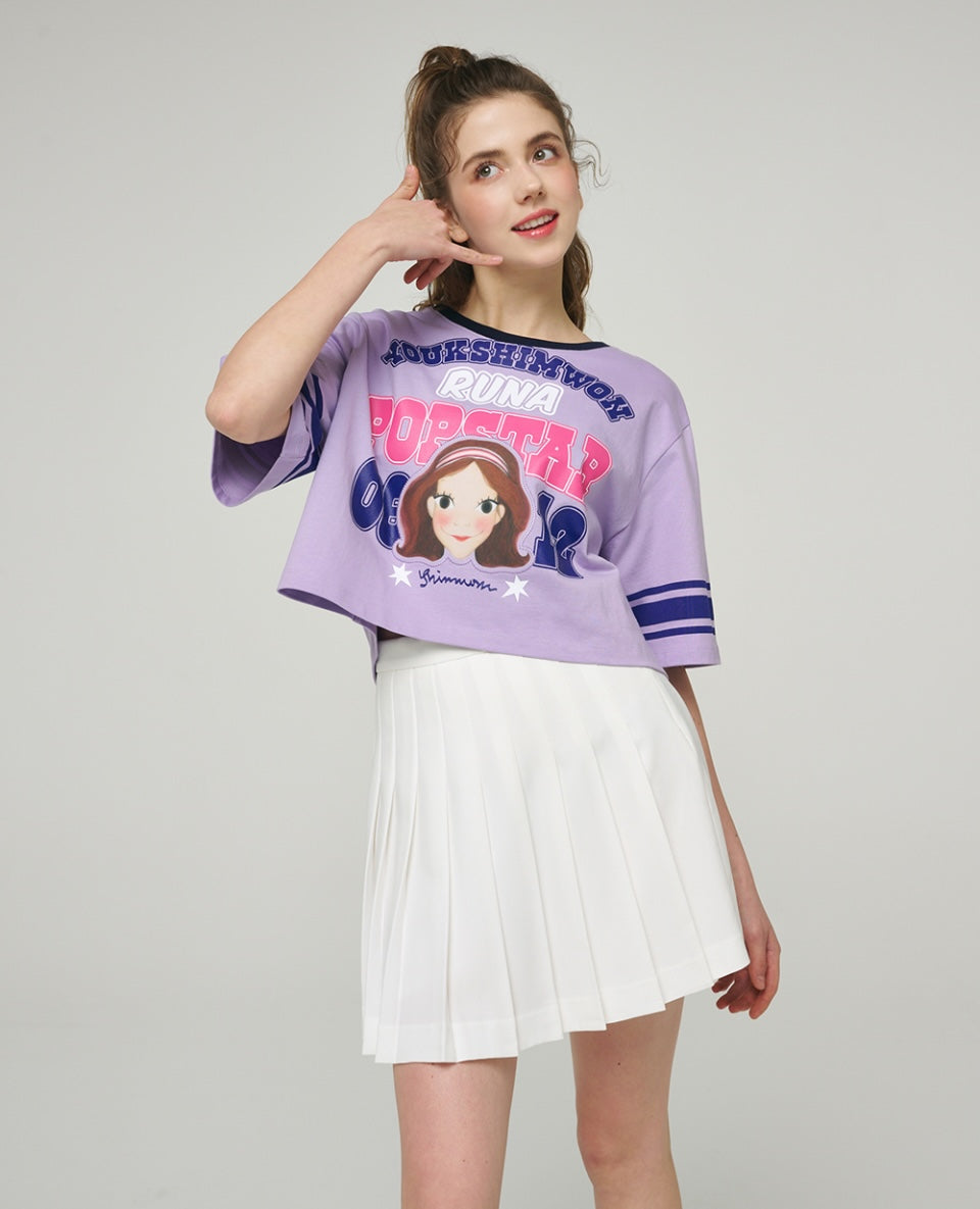 Pop Star Semi Crop T-Shirt F Luna