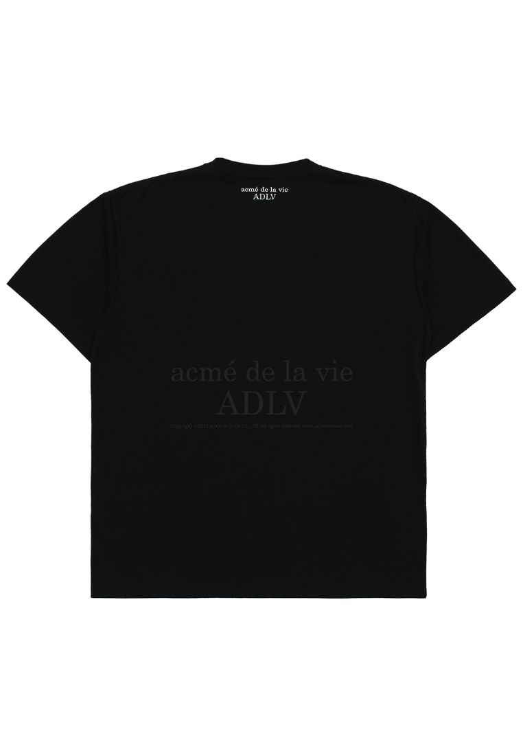 Fuzzy Heart Artwork Short Sleeve T-Shirt Black