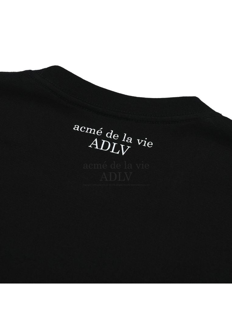 Fuzzy Heart Artwork Short Sleeve T-Shirt Black