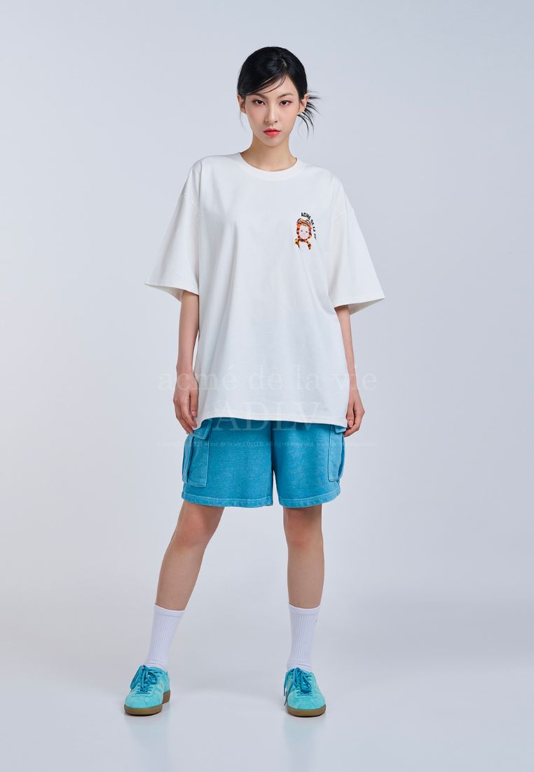 Mini Baby Face Baby Tiger Short Sleeve T-Shirt Cream