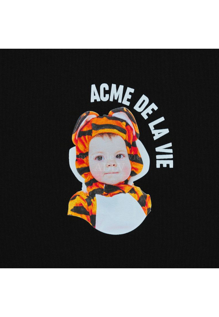 Mini Baby Face Baby Tiger Short Sleeve T-Shirt Black