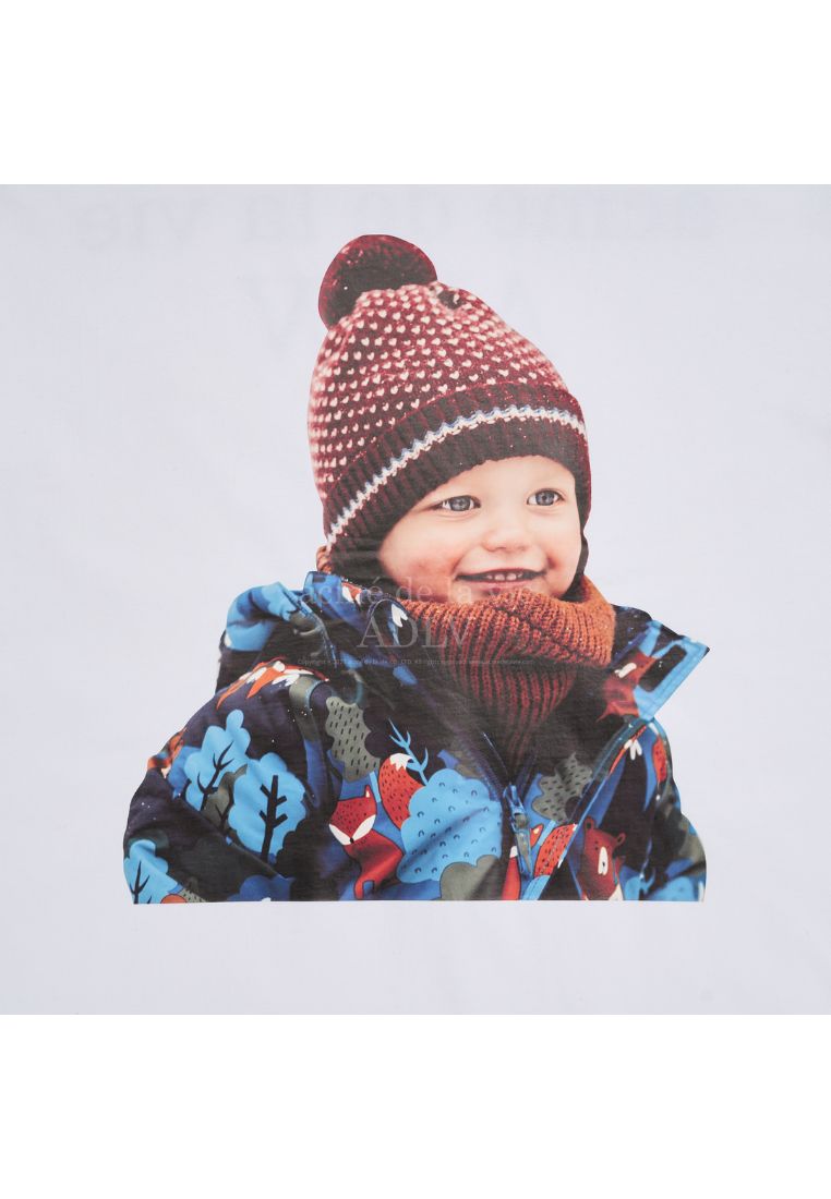 Baby Face Nature Pattern Jacket Boy Short Sleeve T-Shirt White