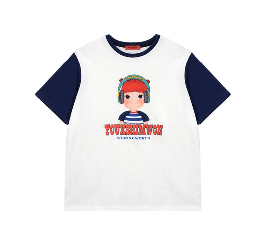 Sleeve Coloration T-Shirt F Gaeddongi