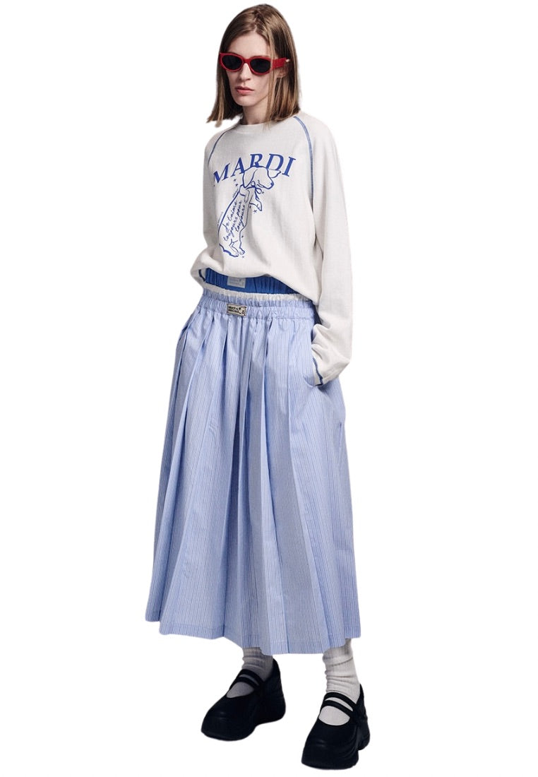 Sweatshirt Raglan Swing The Tail Ddanji White Blue