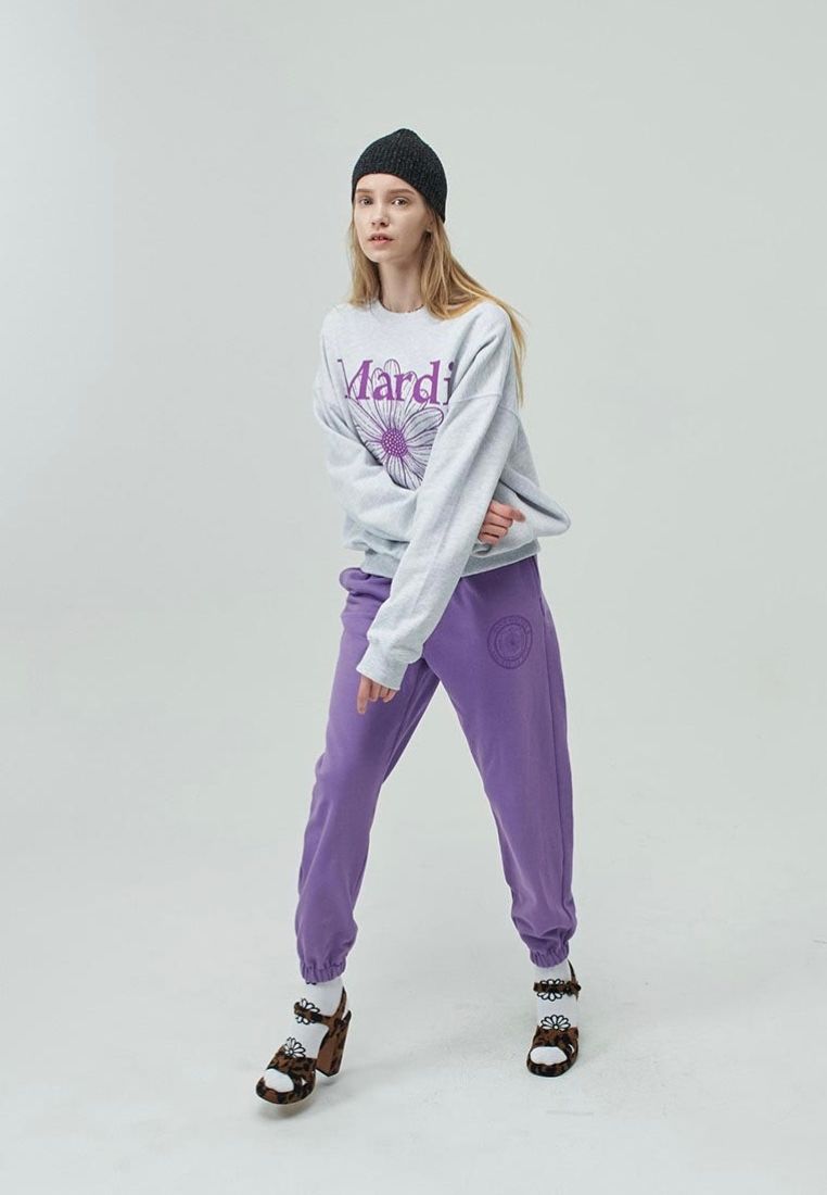 Sweatshirt Flower Mardi Heather Purple
