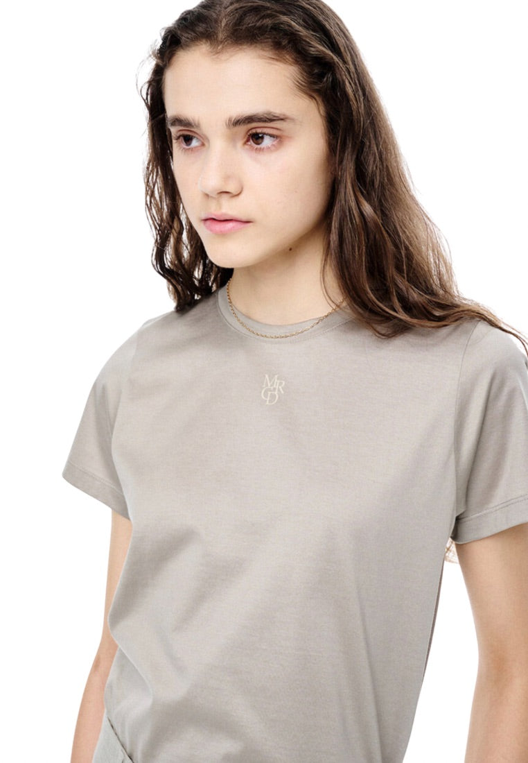 Premium Supima TShirt Small Logo MRCD Khaki Beige