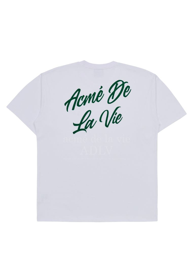 Script Logo Printing Short Sleeve T-Shirt White