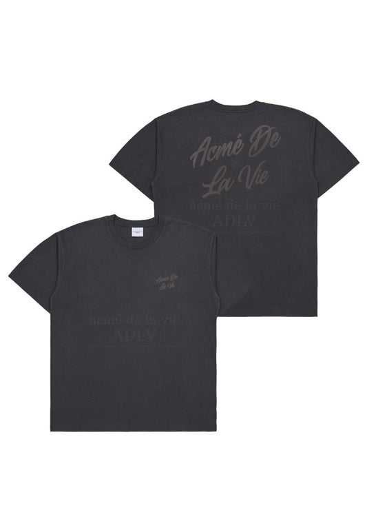 Script Logo Printing Short Sleeve T-Shirt Charcoal