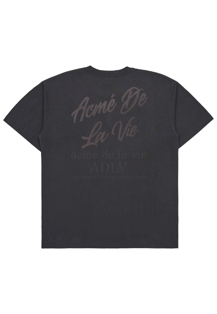 Script Logo Printing Short Sleeve T-Shirt Charcoal