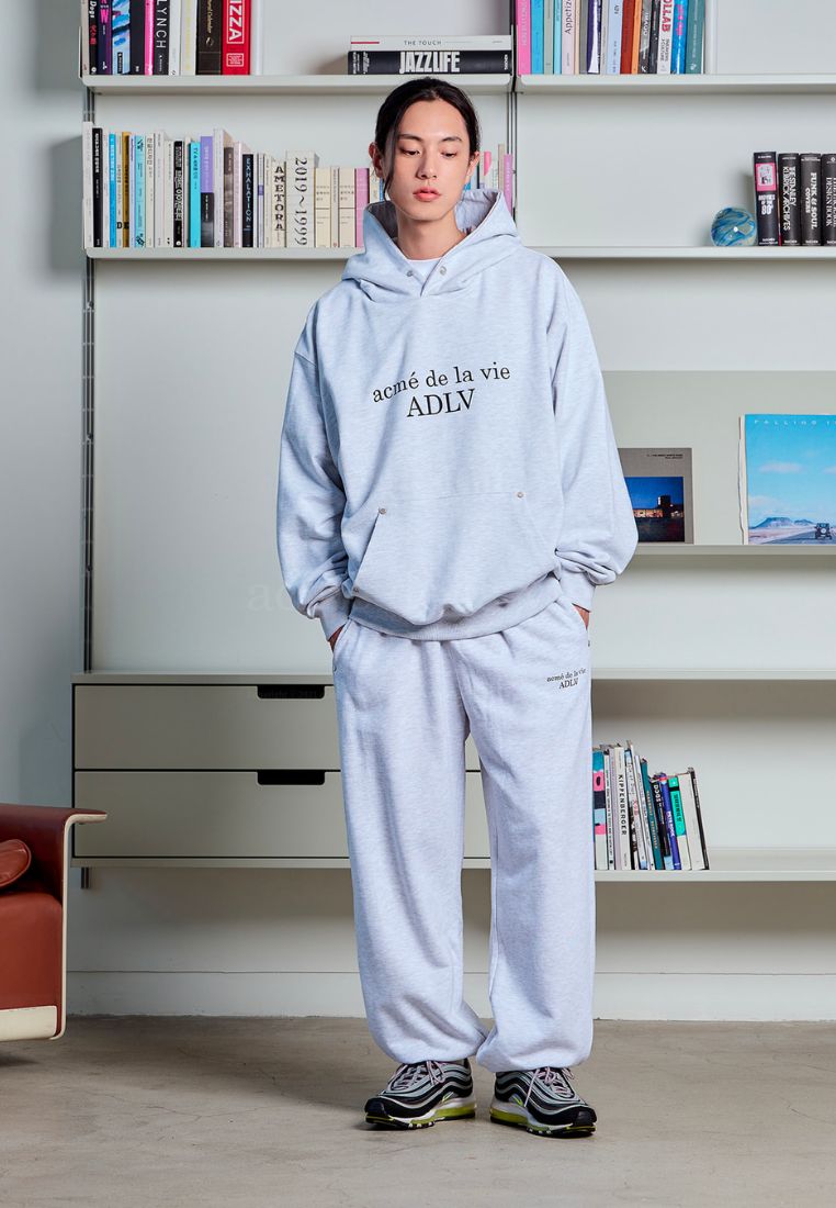 Basic Logo Rivet Point Hoodie Melange