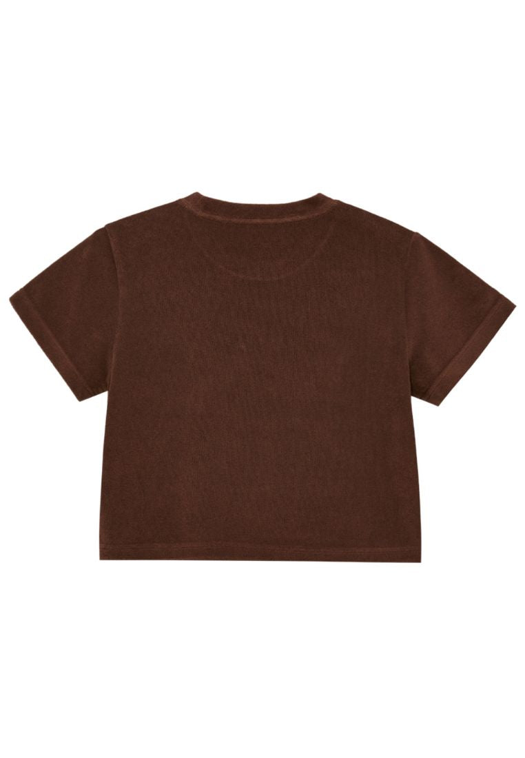 W CLASSIC LOGO Terry Crop Tee Brown