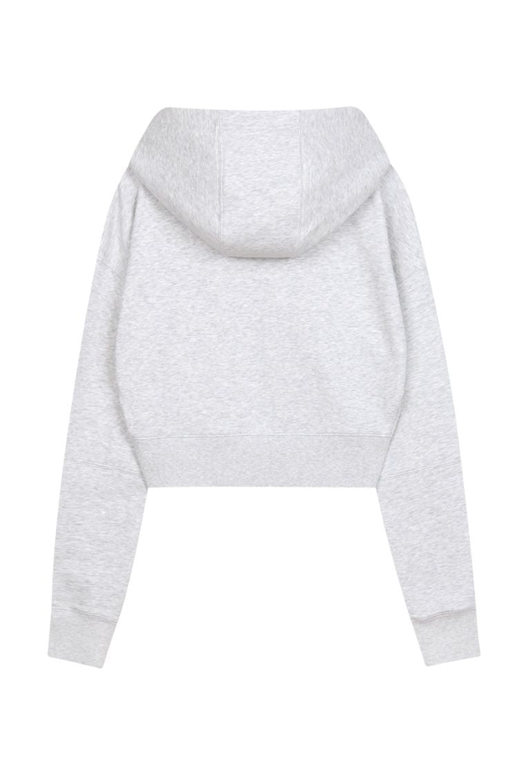 W Circle Logo Crop Hoodie Zipup Light Heather Gray