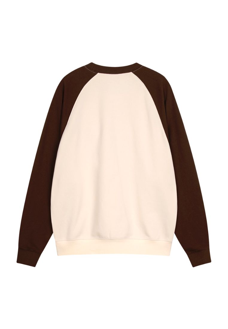 Classic Logo Color Block Raglan Sweatshirt Brown