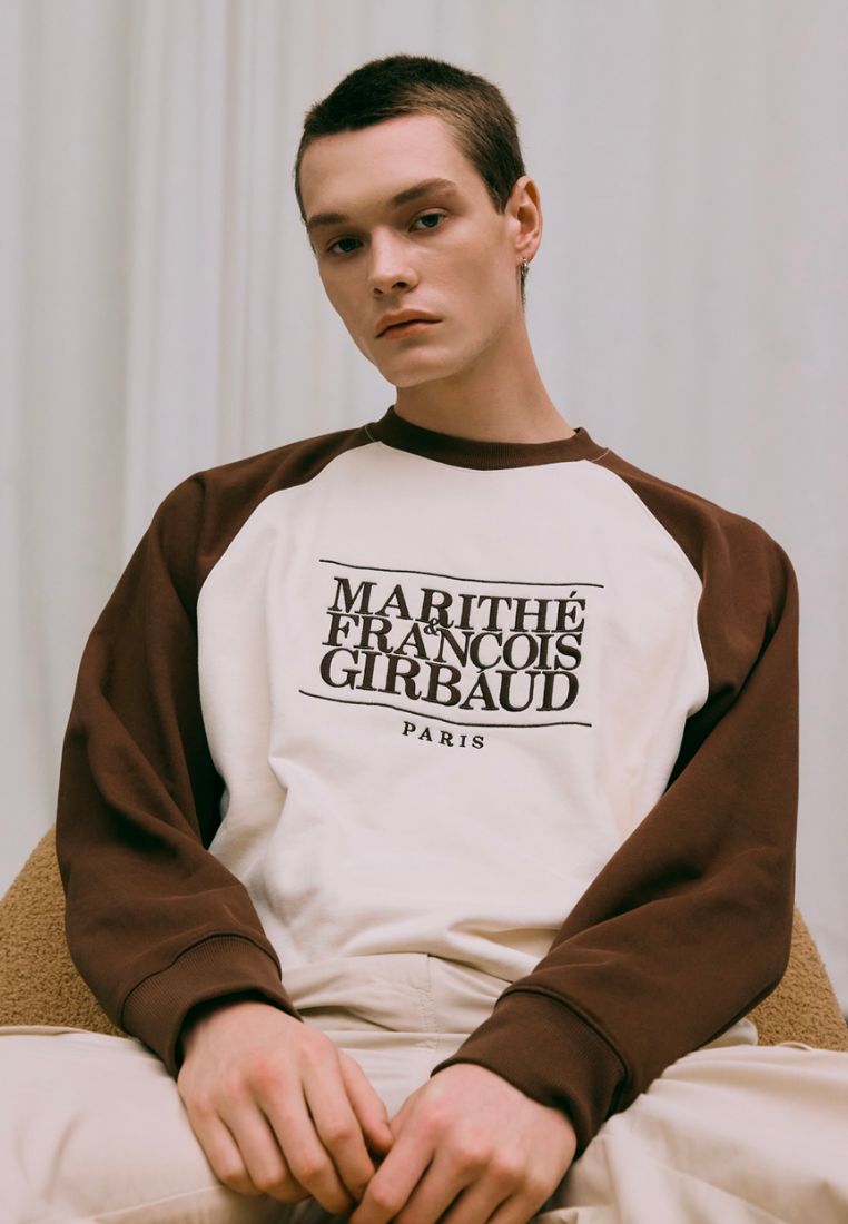 Classic Logo Color Block Raglan Sweatshirt Brown