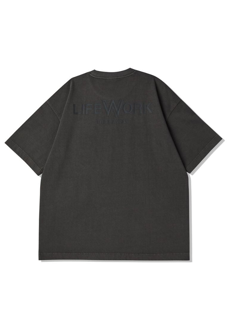 Square Wappen Pigment T-Shirt Charcoal Grey
