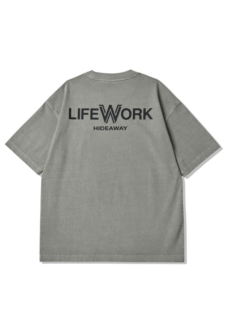 Square Wappen Pigment T-Shirt Light Grey
