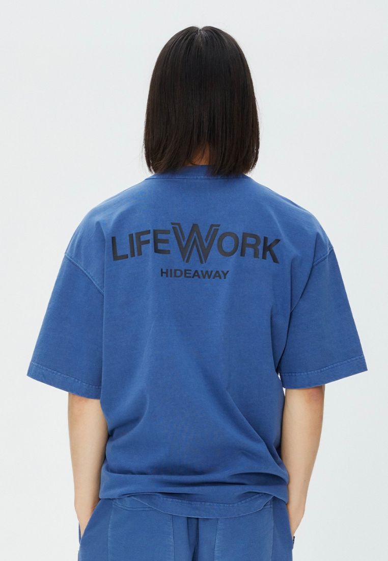 Square Wappen Pigment T-Shirt Dark Blue