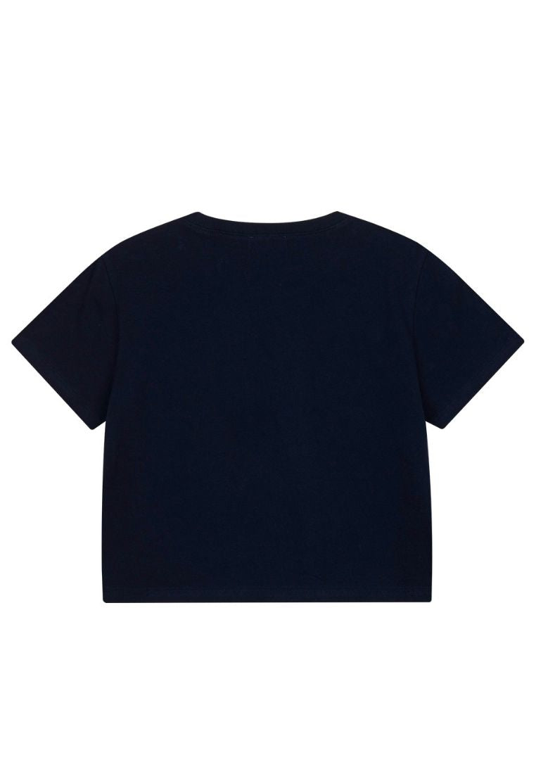 W Classic Logo Crop Tee Navy