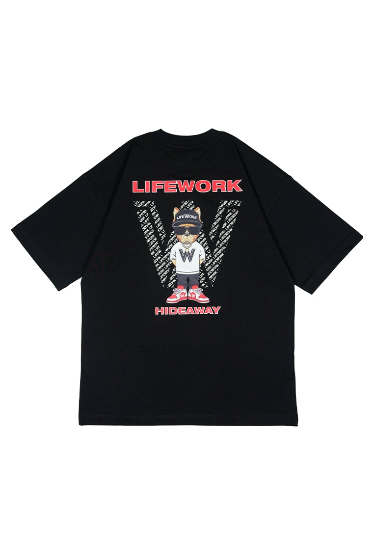 Back Printed T-Shirt Black