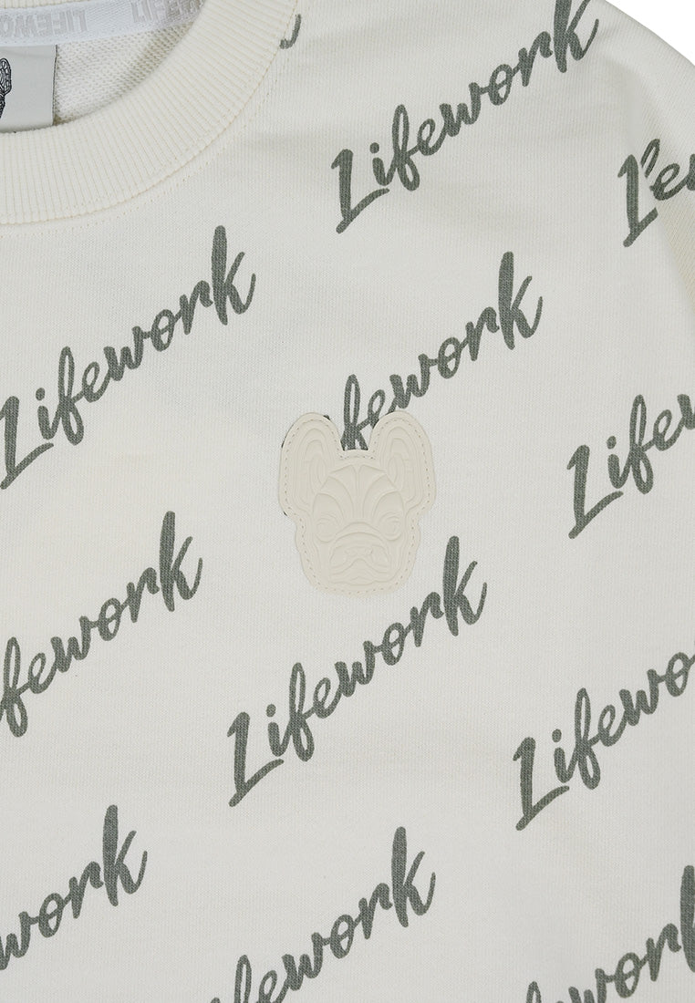 Signature Lettering Sweatshirt Ivory